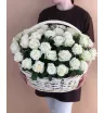 51 Белая роза в корзине