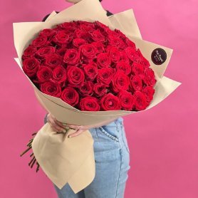51 роза  "Red Naomi" от интернет-магазина «Pink flowel» в Воронеже